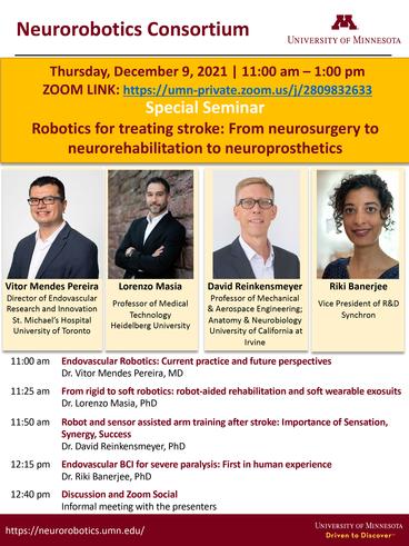 Event Flyer Neurorobotics Consortium Dec 9, 2021